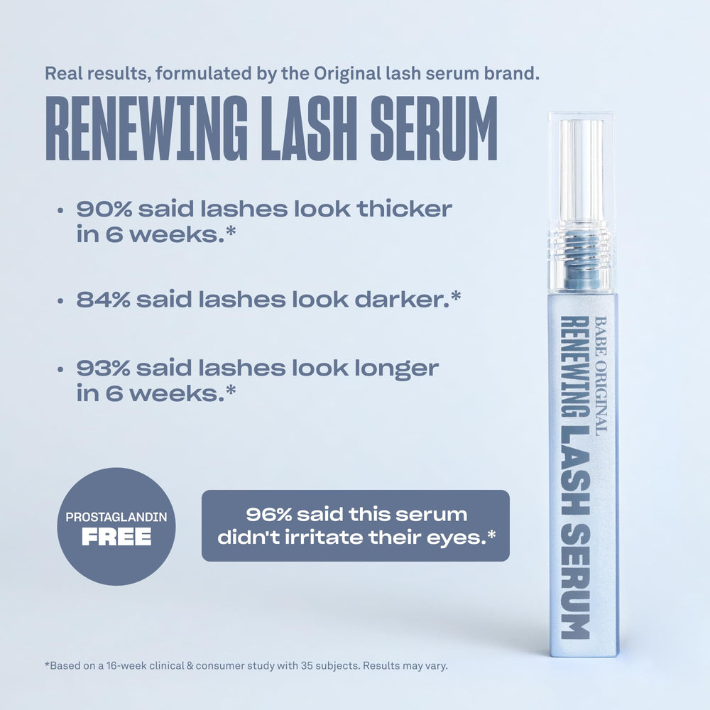 BABE ORIGINAL clear serum texture on fingertip showing lightweight feel