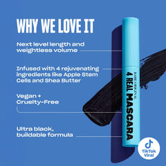 BABE ORIGINAL mascara texture swipe on paper showing buildable, clump-free finish