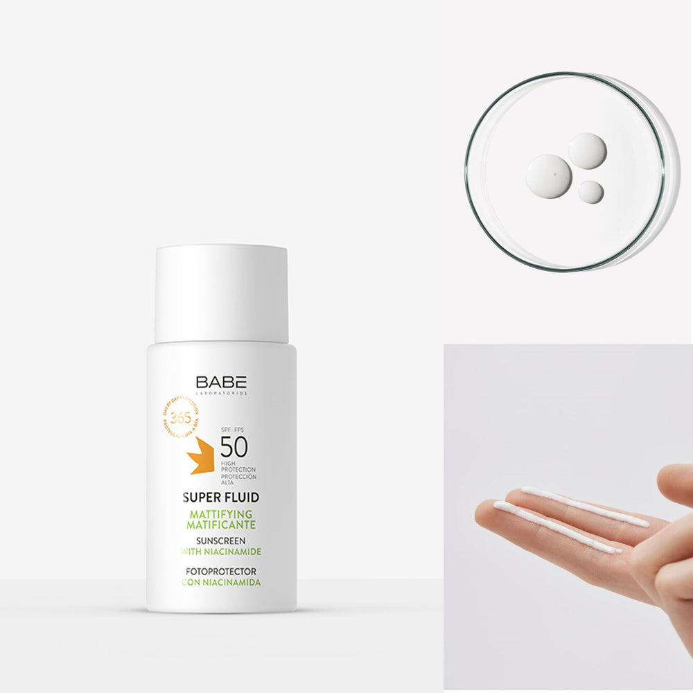 Babe sunscreen on bathroom counter in morning routine showcasing daily use