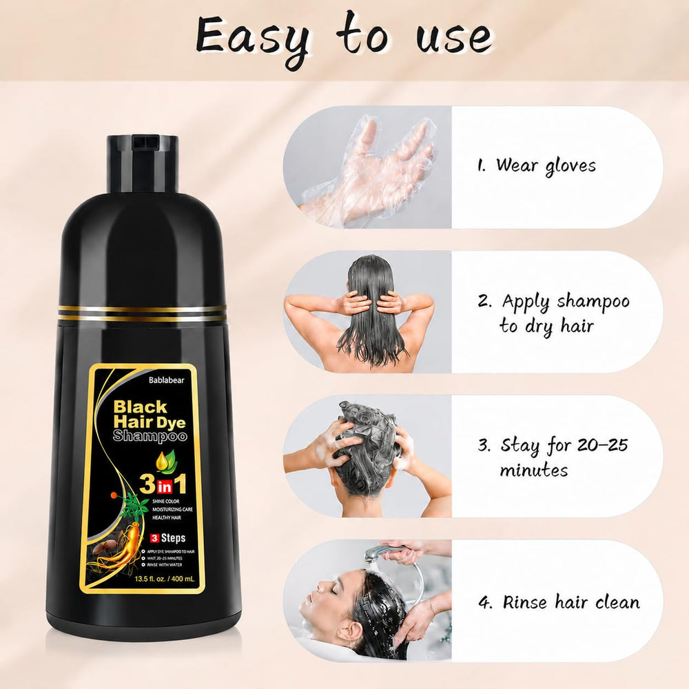 Bablabear application on dark hair showing even color deposit and natural finish