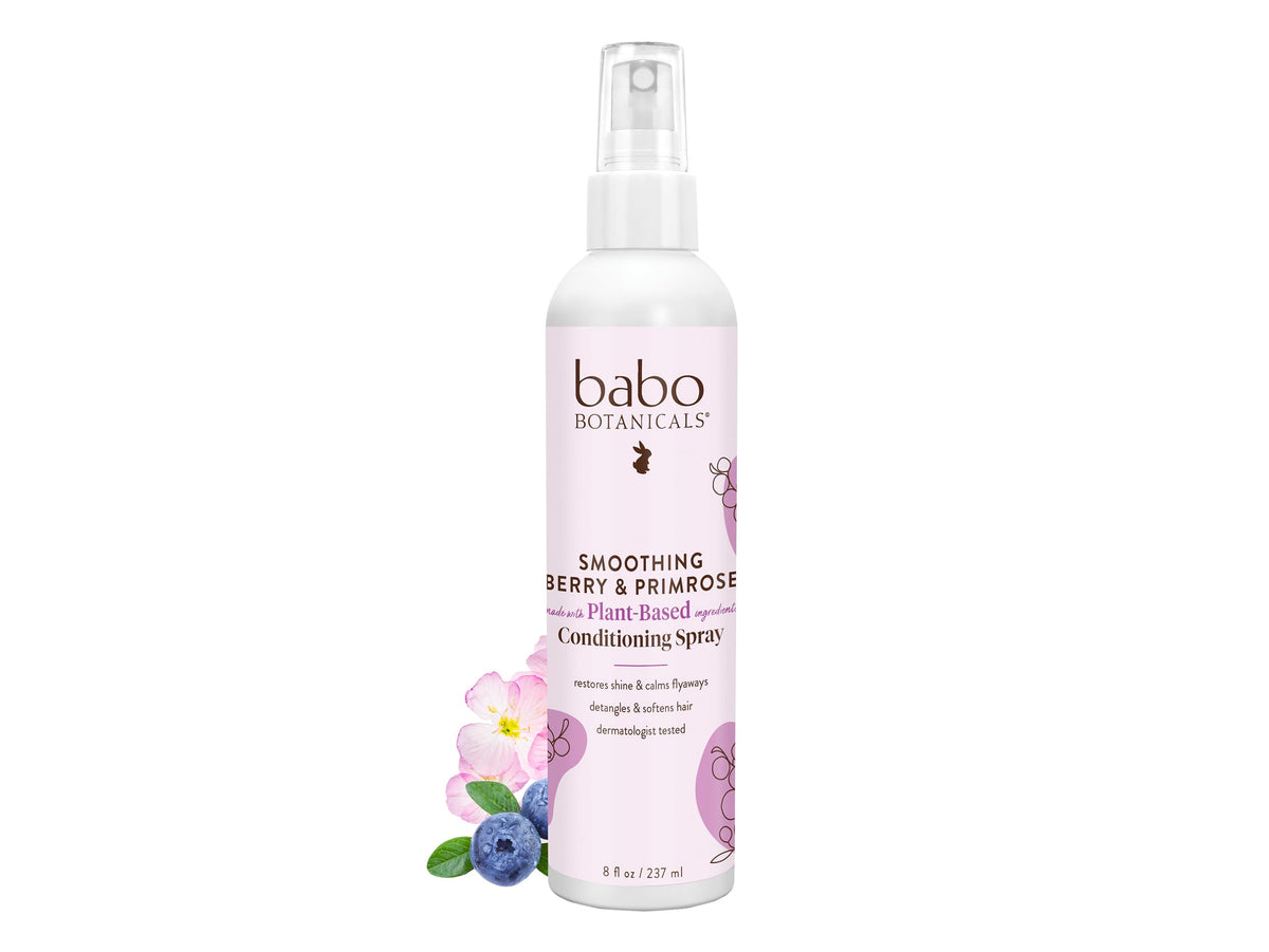 Babo Botanicals front bottle shot showing clean silicone-free detangler