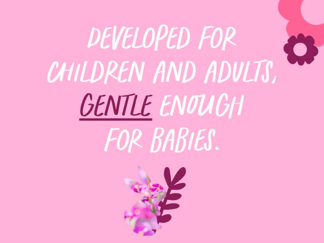 Babo Botanicals label close-up listing organic and natural ingredients benefit