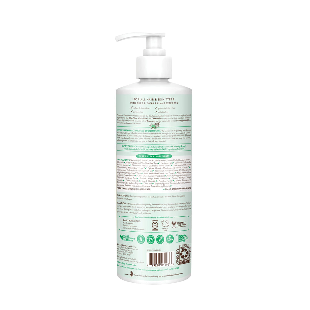 Close-up label view highlighting Babo Botanicals clean-ingredient benefits