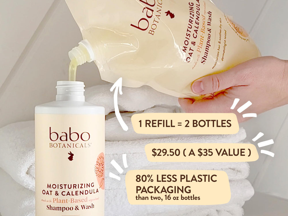 Babo Botanicals on bathroom shelf showing eco-friendly routine