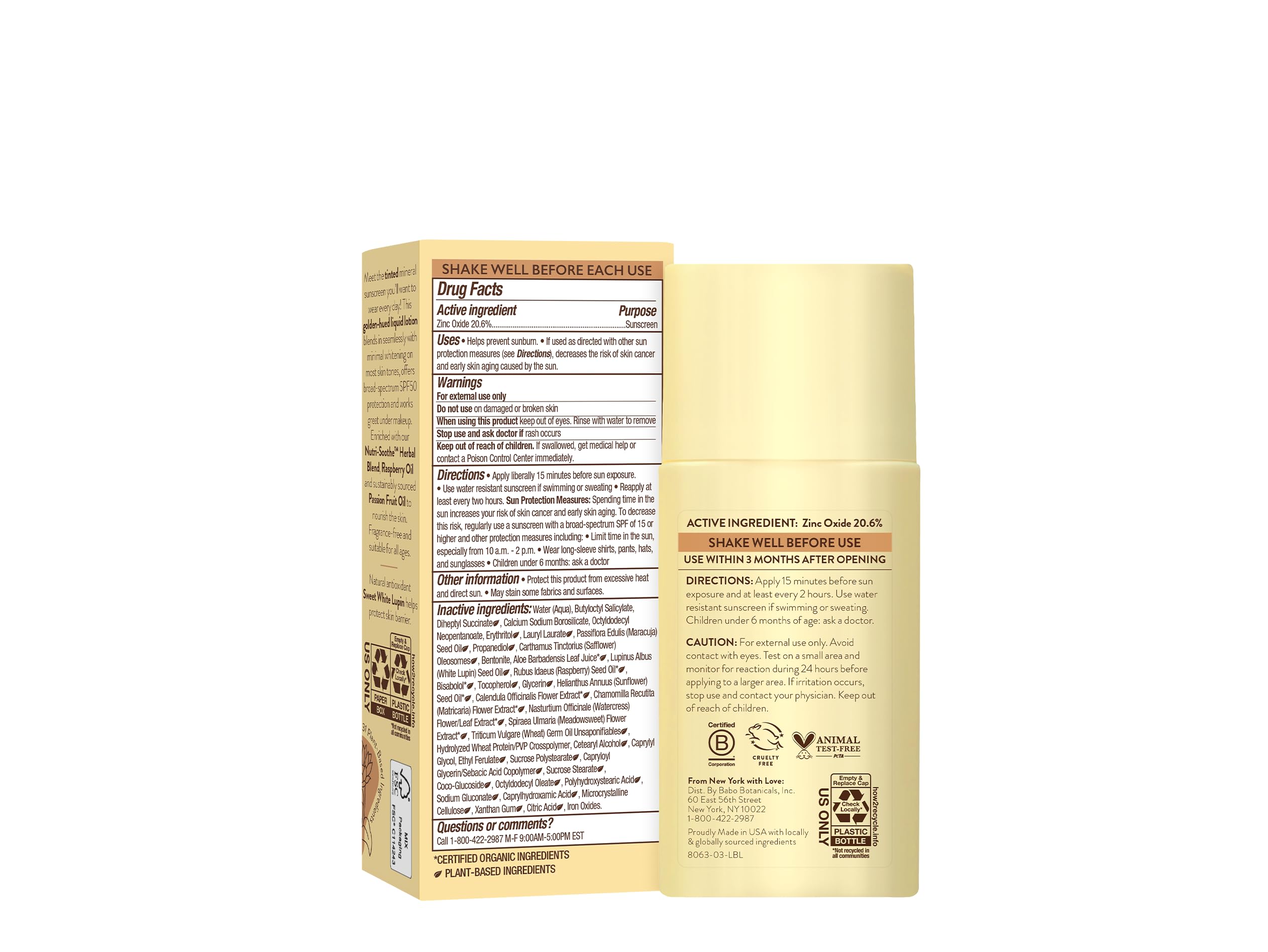 Babo Botanicals texture close-up showing fluid, blendable sunscreen finish