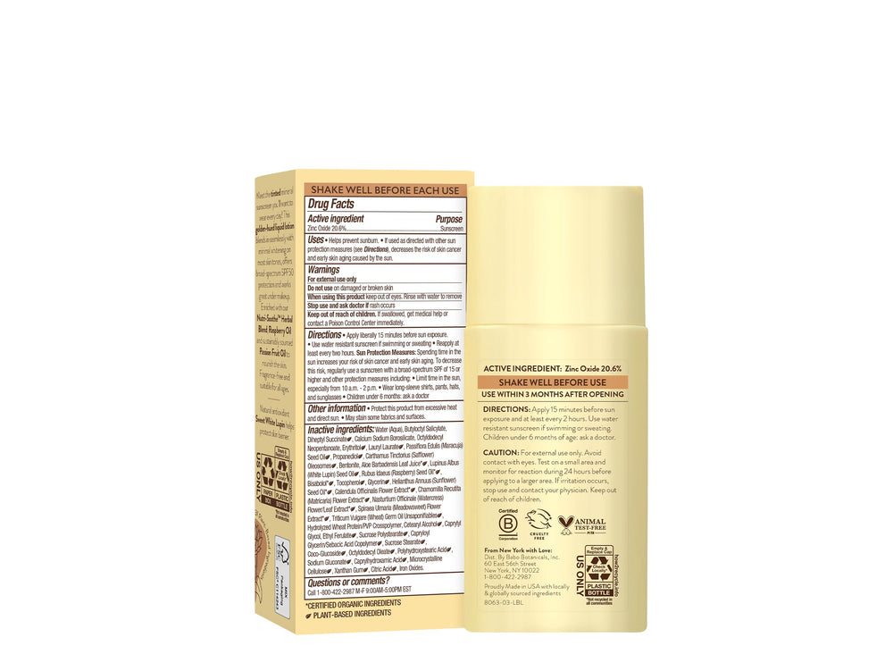 Babo Botanicals texture close-up showing fluid, blendable sunscreen finish