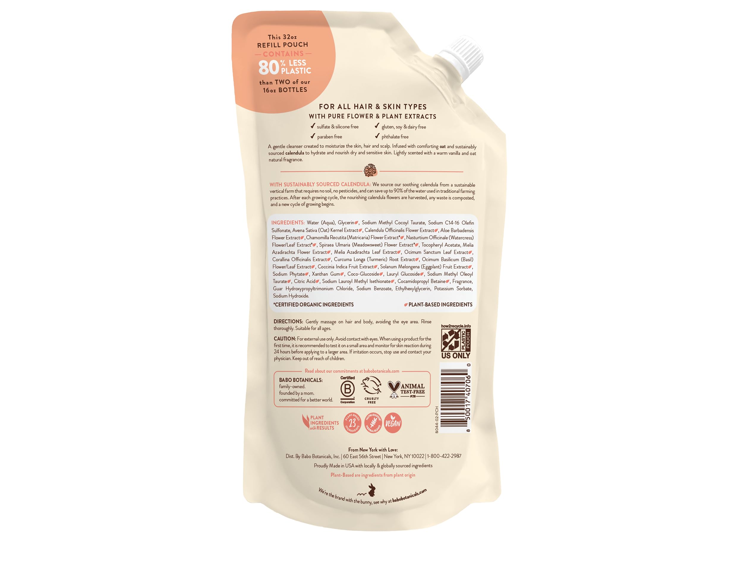 Babo Botanicals creamy lather texture demonstrating gentle hydration