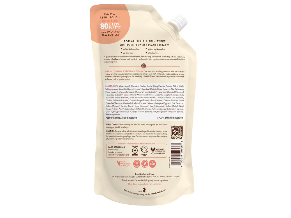 Babo Botanicals creamy lather texture demonstrating gentle hydration