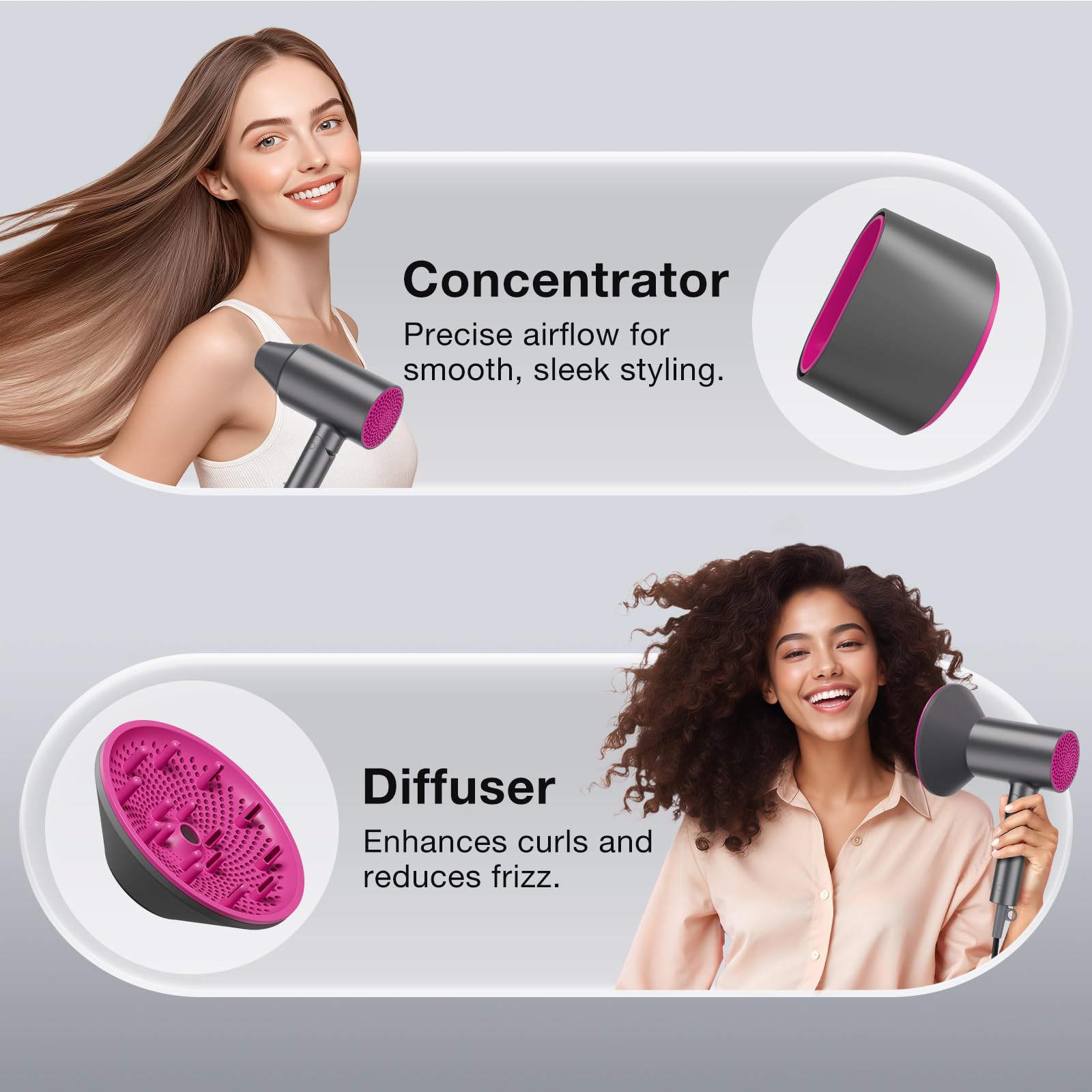 BABONIR 1875W motor close-up highlighting powerful airflow for quicker drying benefit