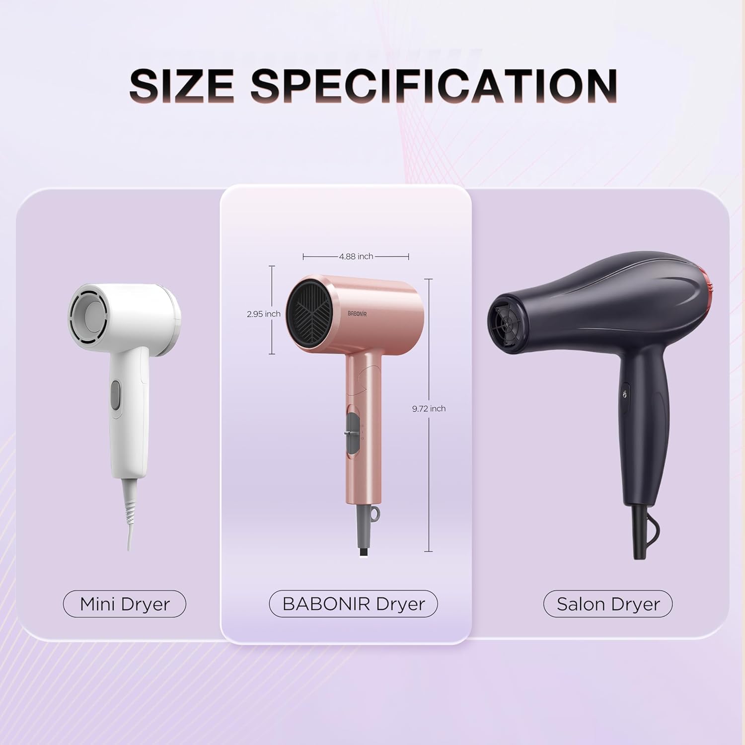 BABONIR concentrator nozzle attached for precise styling and smooth finishes
