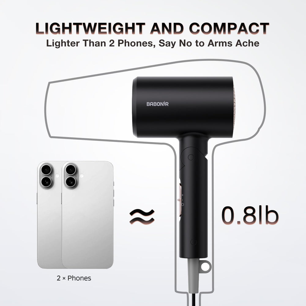 BABONIR folded handle compact for easy storage and travel convenience