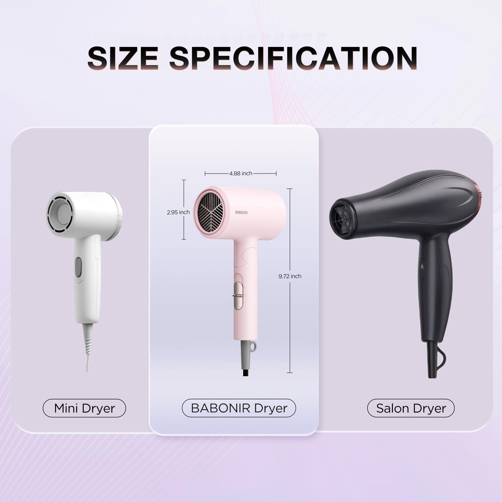 BABONIR handle and controls showing heat and speed settings for customization