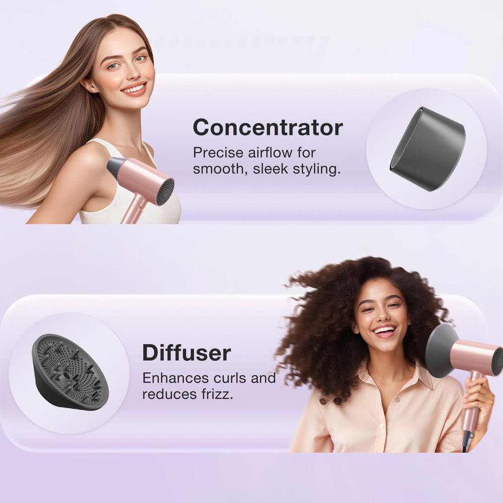 BABONIR in use drying curly hair delivering enhanced volume and reduced frizz