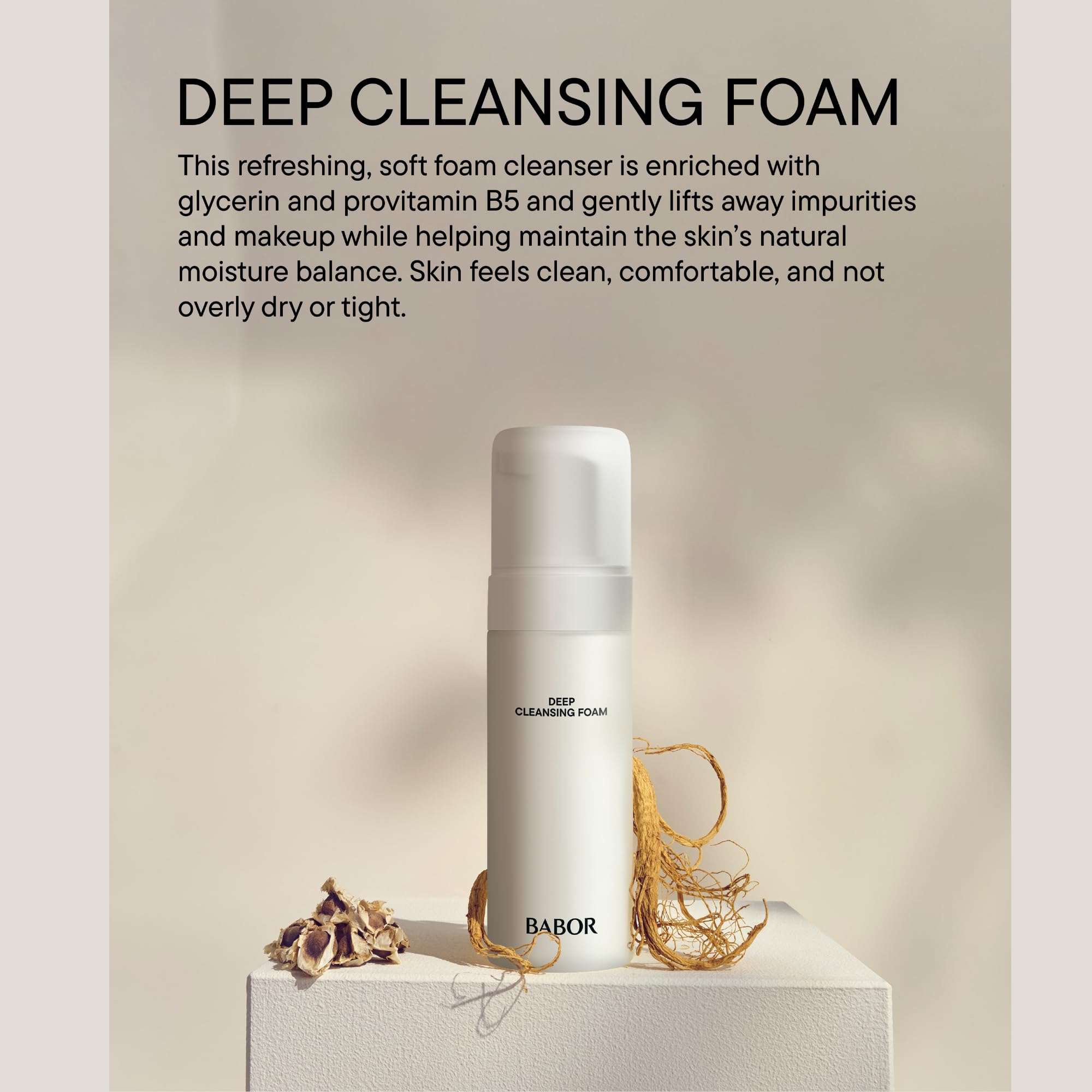 BABOR foam texture close-up illustrating airy lather for gentle yet effective cleansing
