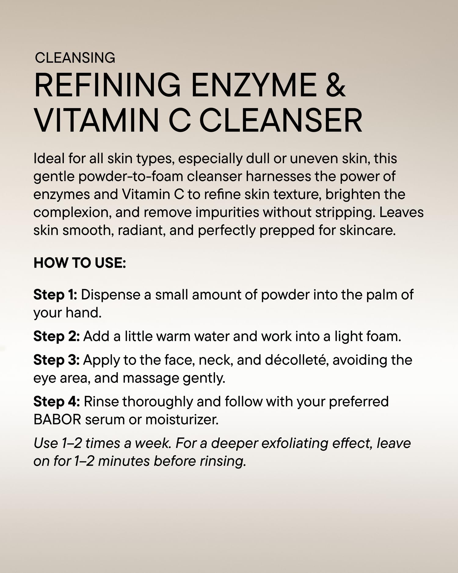 BABOR applying cleanser to wet face illustrating easy activation