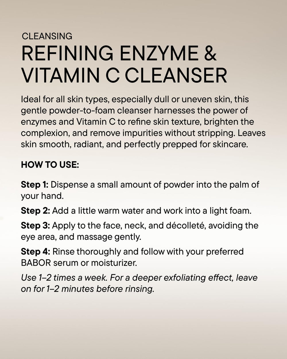 BABOR applying cleanser to wet face illustrating easy activation