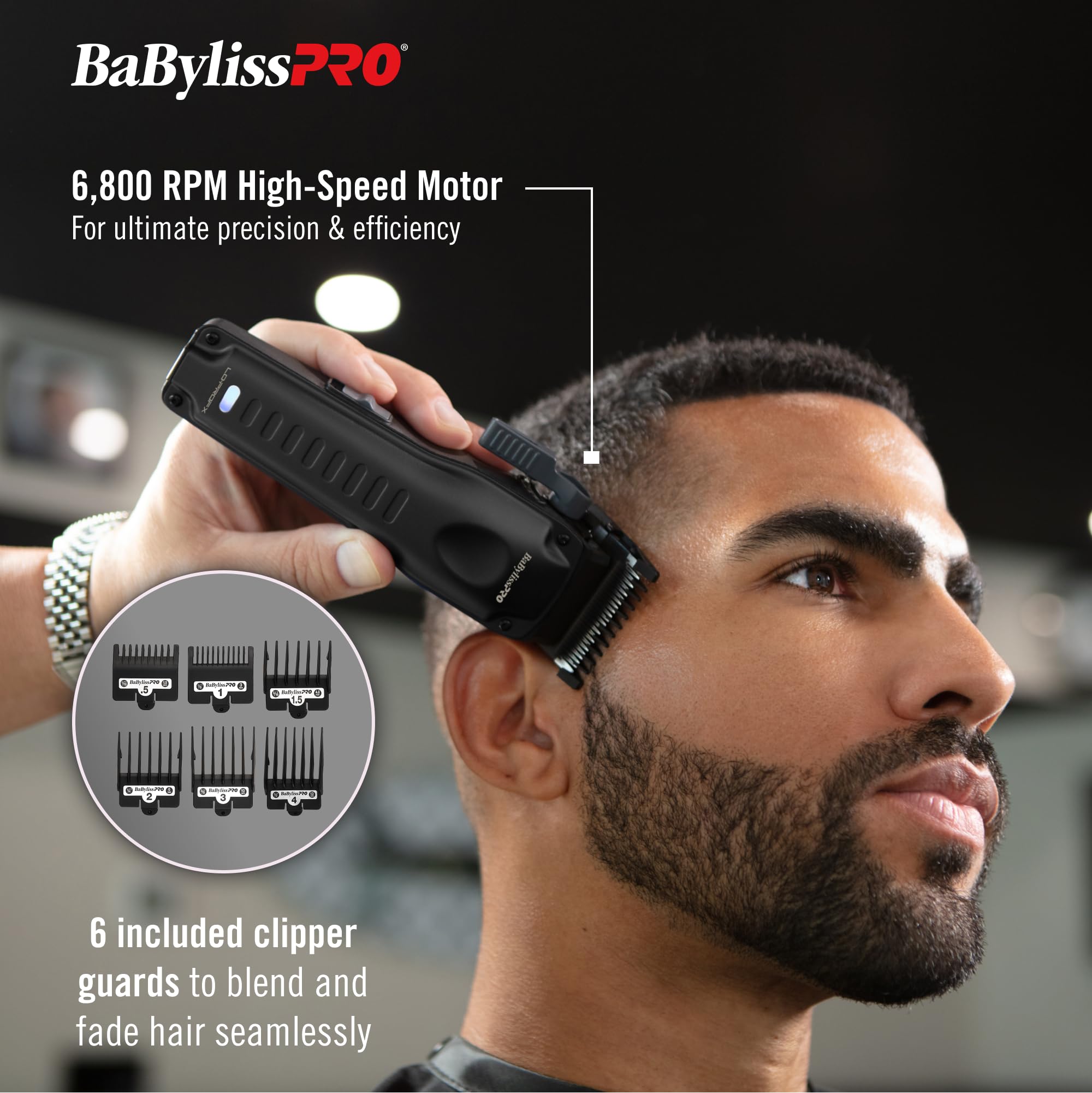 BaBylissPRO clipper fade blade closeup highlighting smooth blending and precise cutting