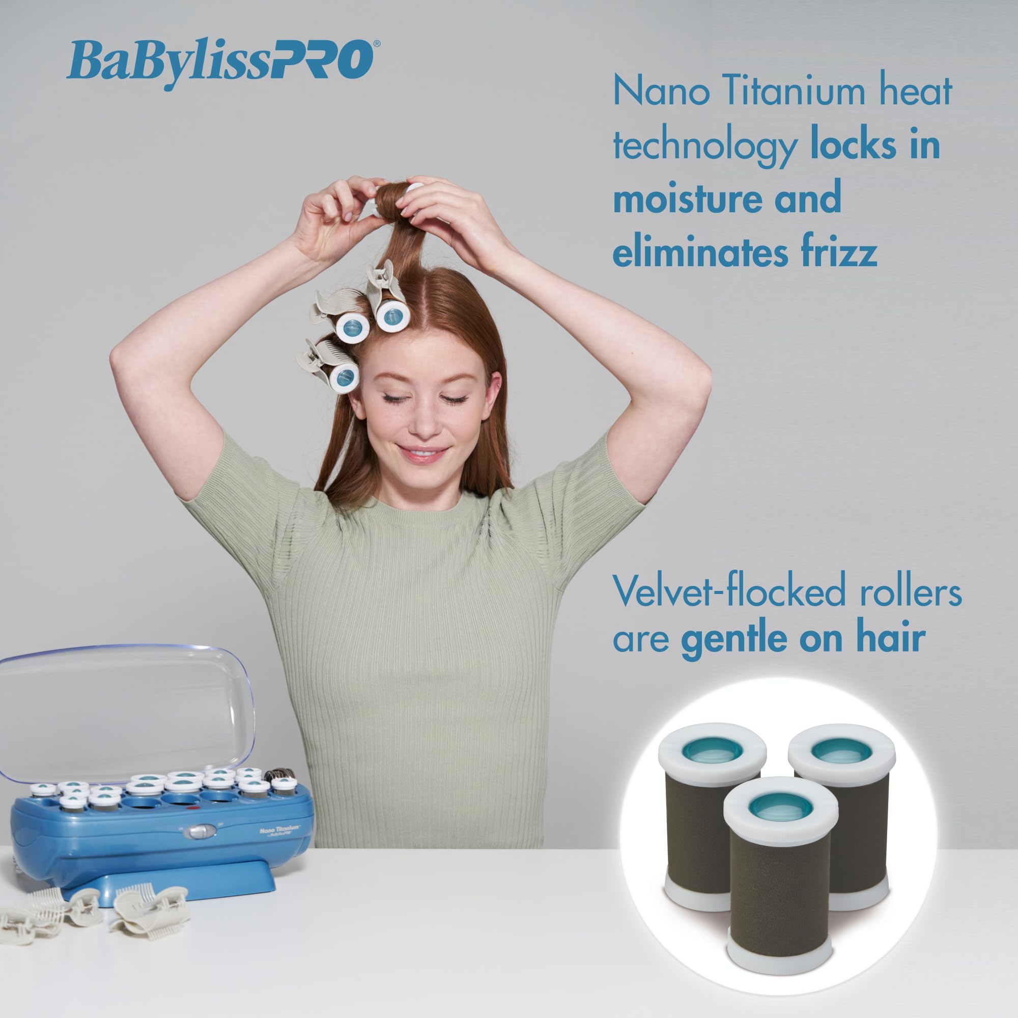 BaBylissPRO clips and color-coded pins detail for organized, even styling