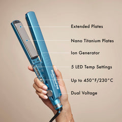 BaBylissPRO digital LED controls detail for quick temperature selection and repeatable styling
