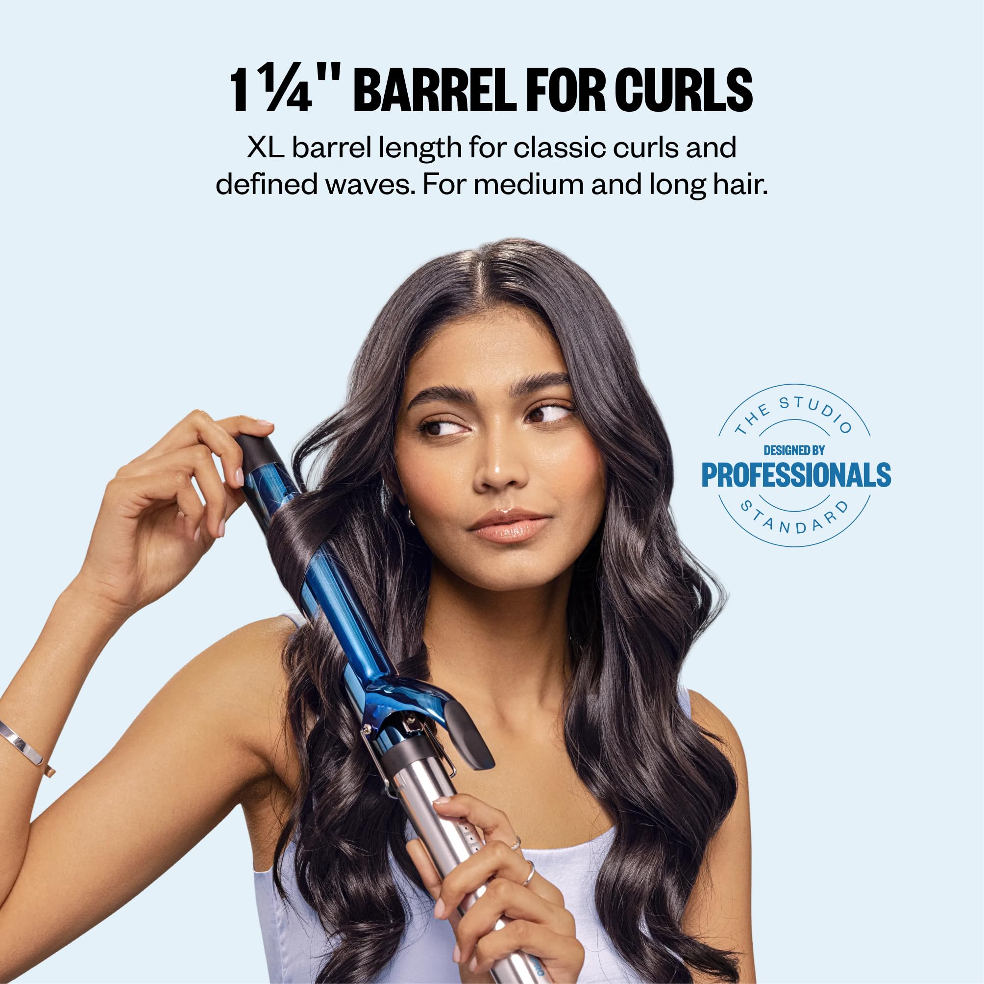 BaBylissPRO nano titanium barrel close-up highlighting smooth surface for even heat