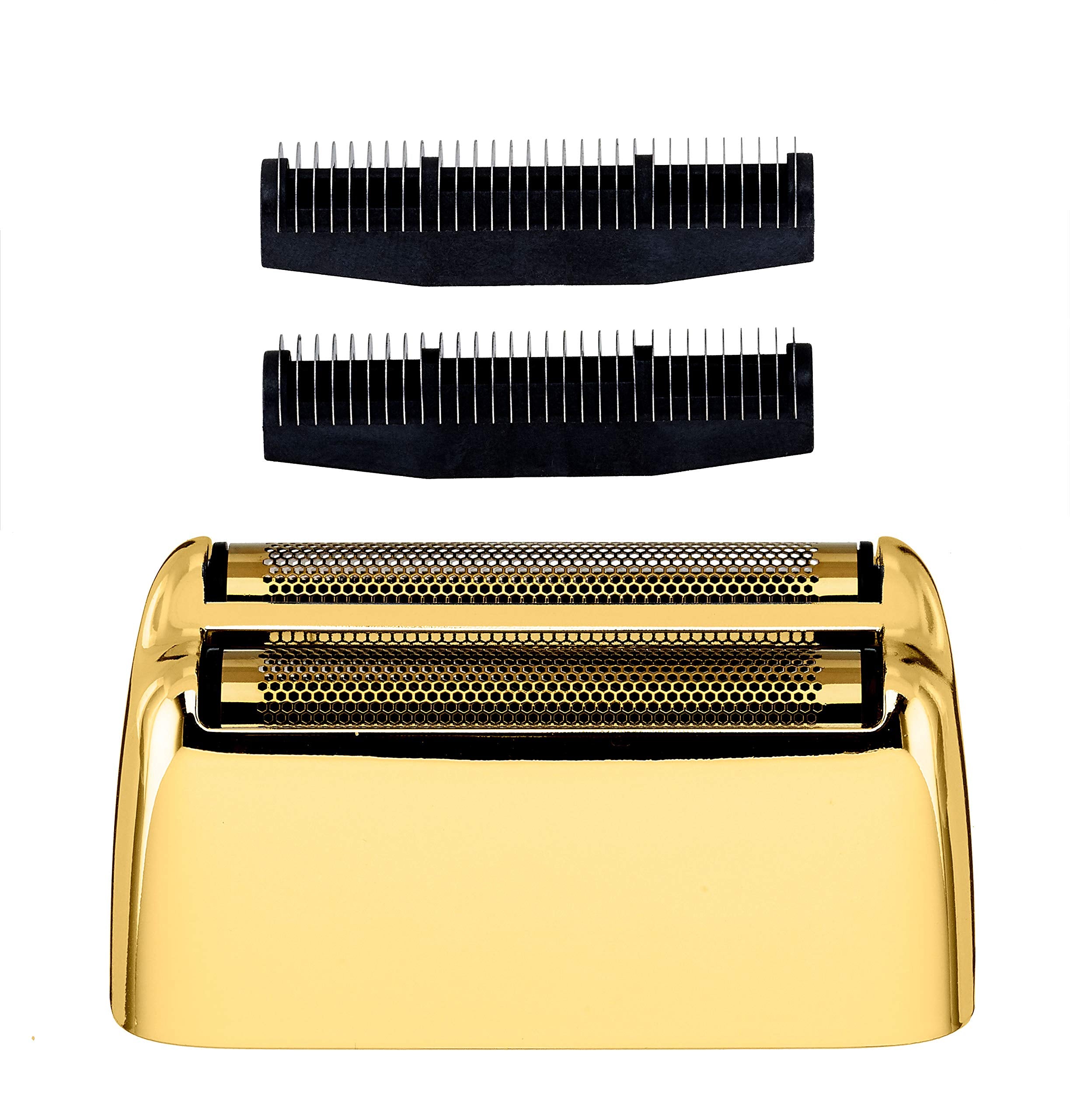 BaBylissPRO FXRF2G gold head front view showing sleek finish and easy replacement benefit