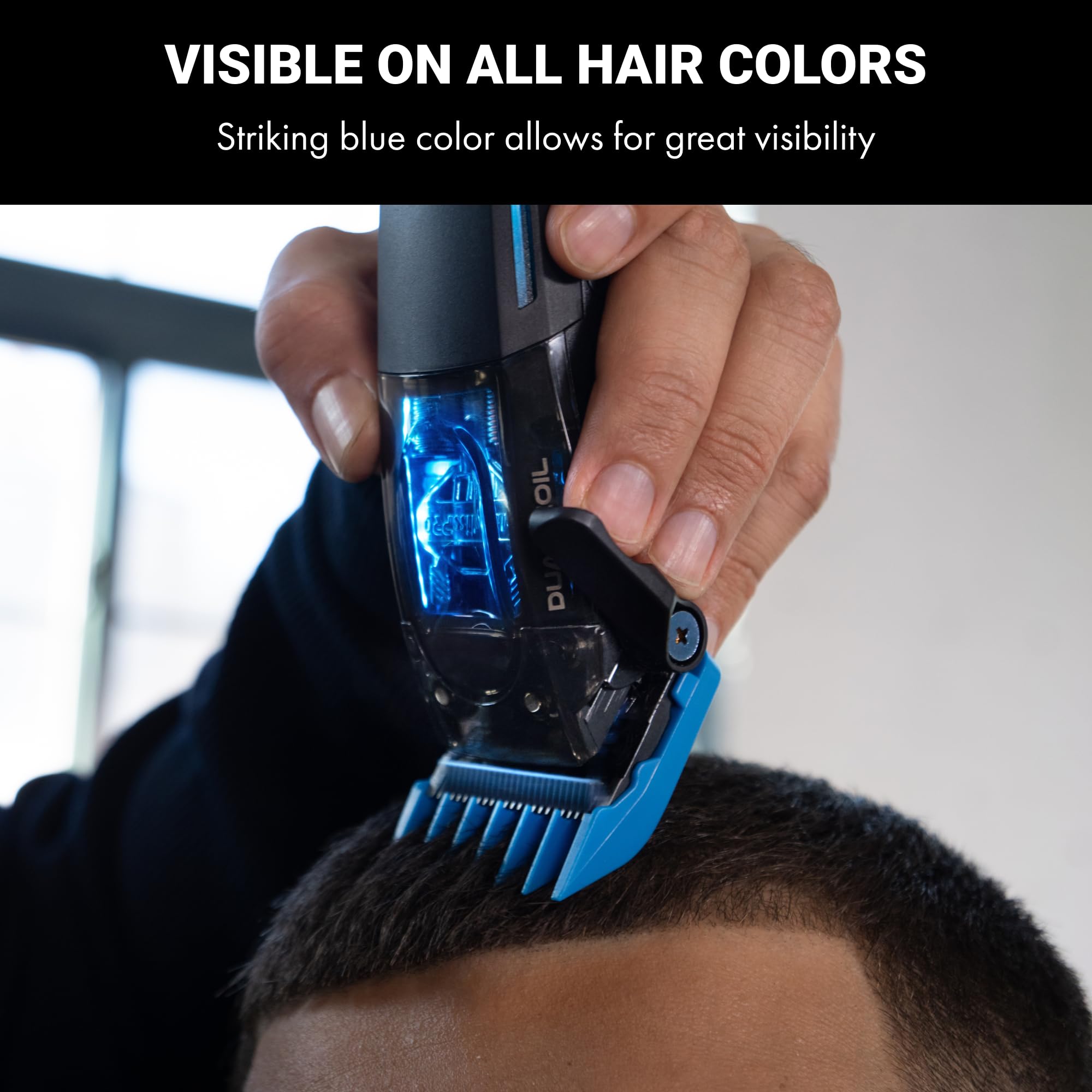 BaBylissPRO guard attached to clipper while cutting showing stable control benefit