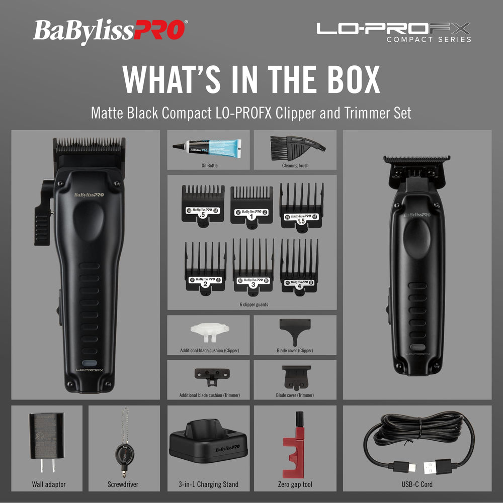 BaBylissPRO clipper guards and accessories laid flat offering versatile cutting length options