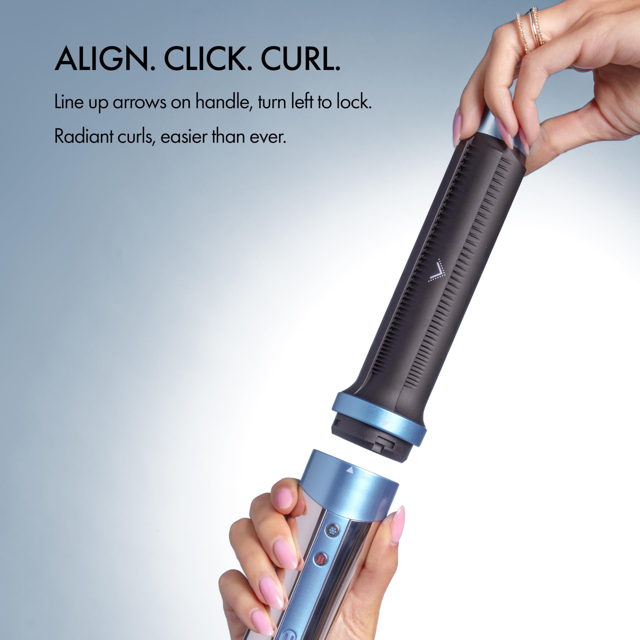 BaBylissPRO styling in use on slightly damp hair creating soft, long-lasting waves