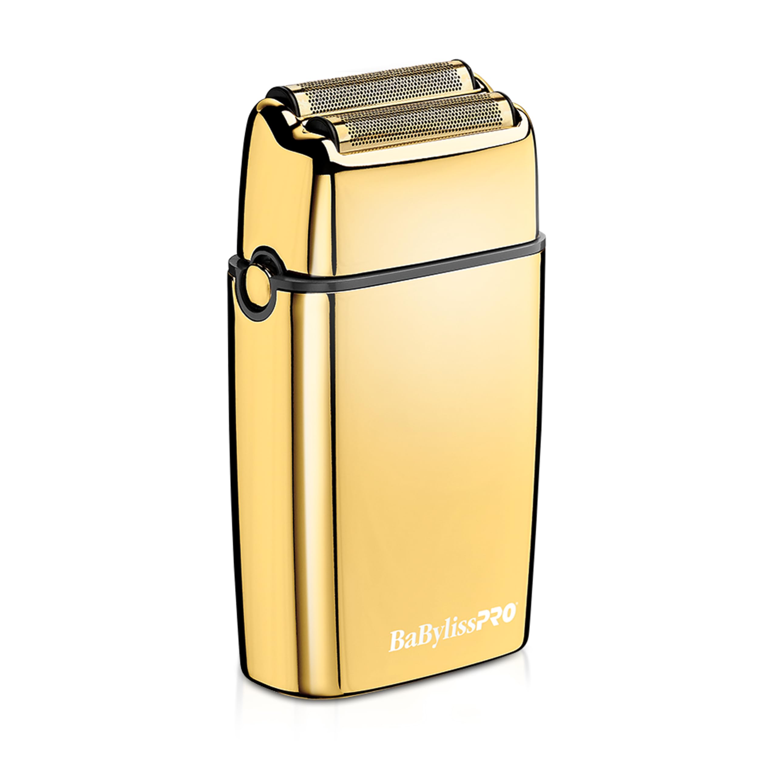 BaBylissPRO METALFX front view showing compact razor and gold foils for precise shaving