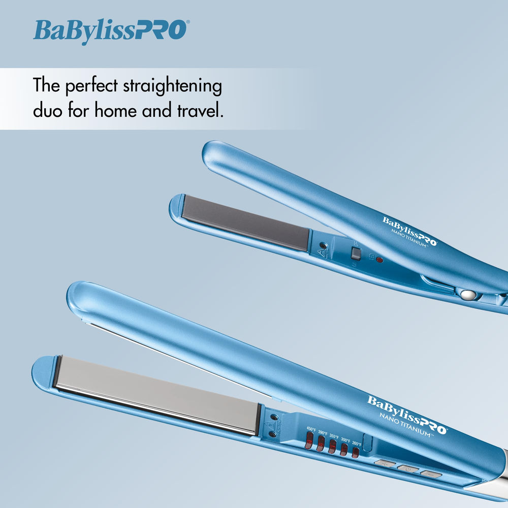 BaBylissPRO mini 3/4" iron front view ideal for touch-ups and precise styling