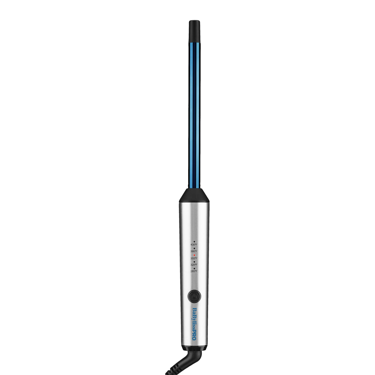 BaBylissPRO front view showing sleek wand and slim barrel for precise curls
