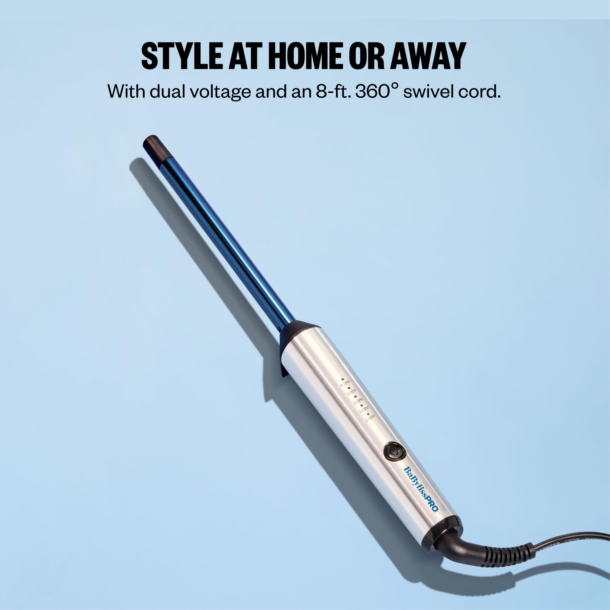 BaBylissPRO wand held in hand showing lightweight design for comfortable use