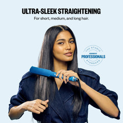 BaBylissPRO close-up of 5-inch nano titanium plates delivering smooth, frizz-reducing glide