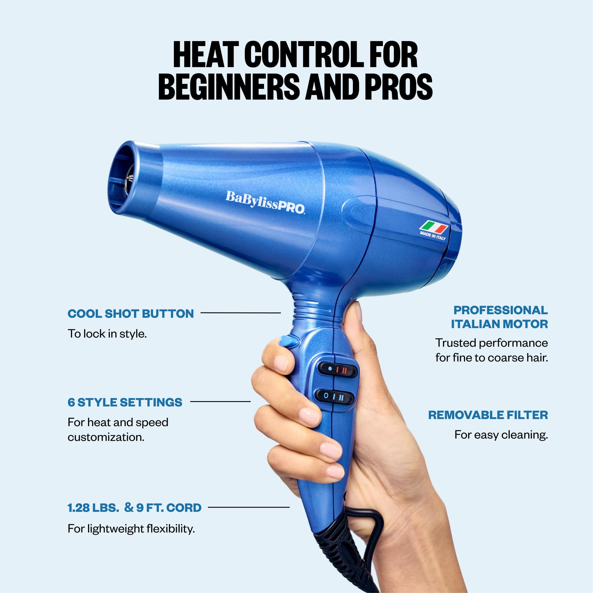 BaBylissPRO Portofino straightening pik closeup improving detangling and lift during drying