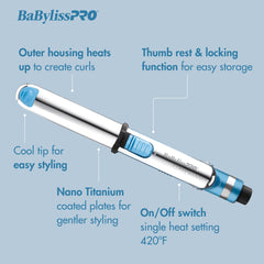 BaBylissPRO in-hand to show compact scale and travel-friendly size