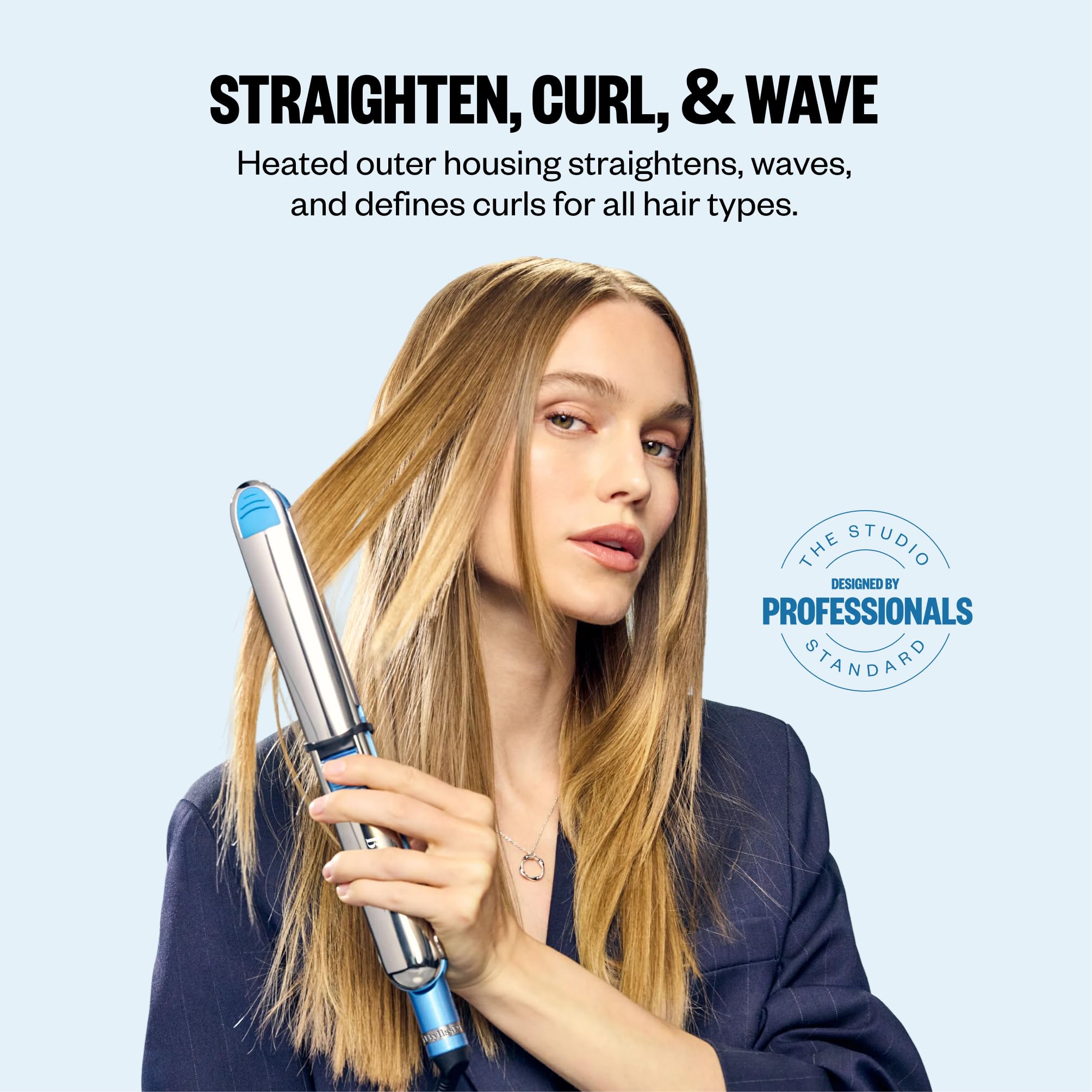 BaBylissPRO nano titanium plates closeup highlighting smooth finish for snag-free styling
