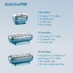 BaBylissPRO rollers in use on model creating voluminous curls fast