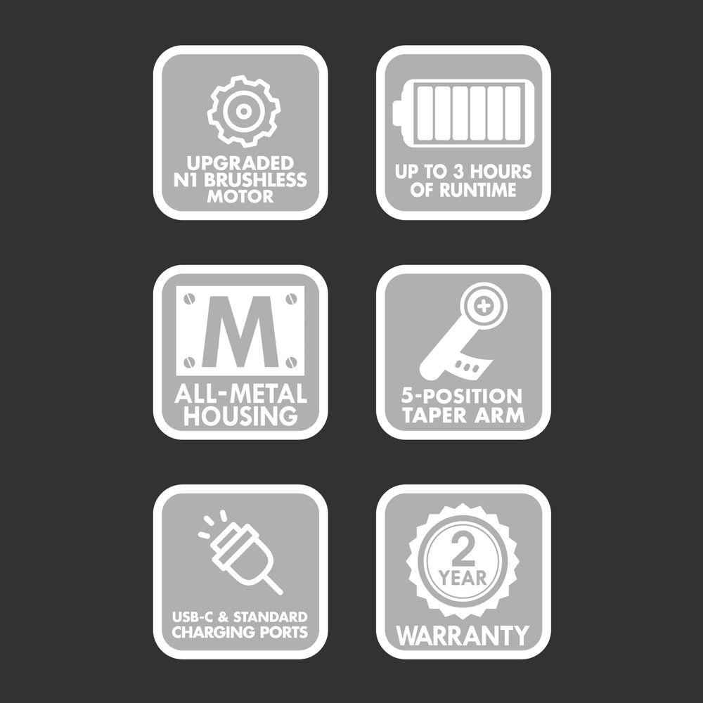 BaBylissPRO accessories layout with guards and tools for immediate use
