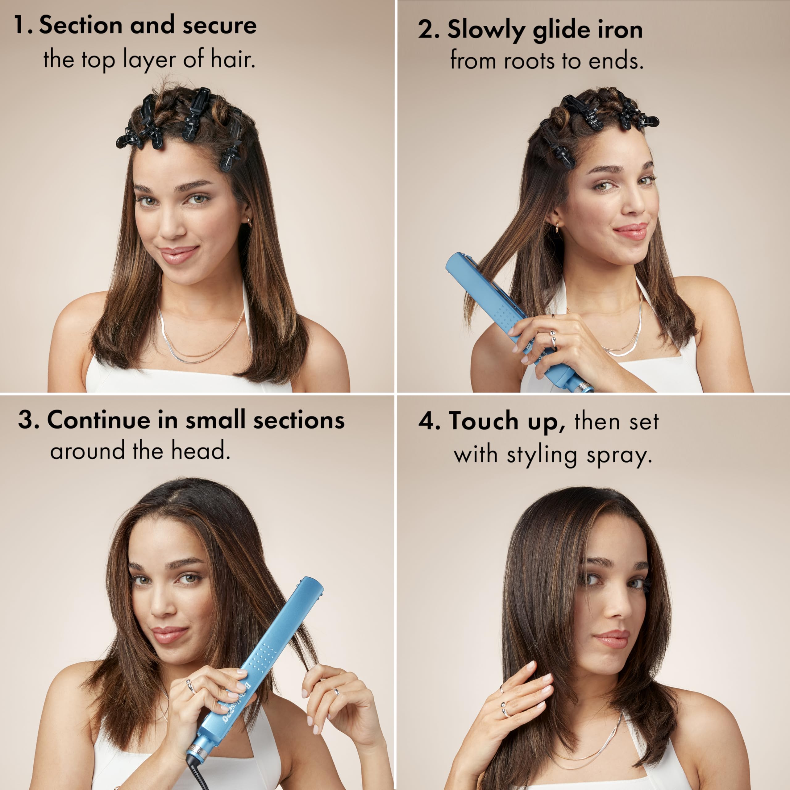BaBylissPRO temperature settings display up to 450°F for high-heat straightening power