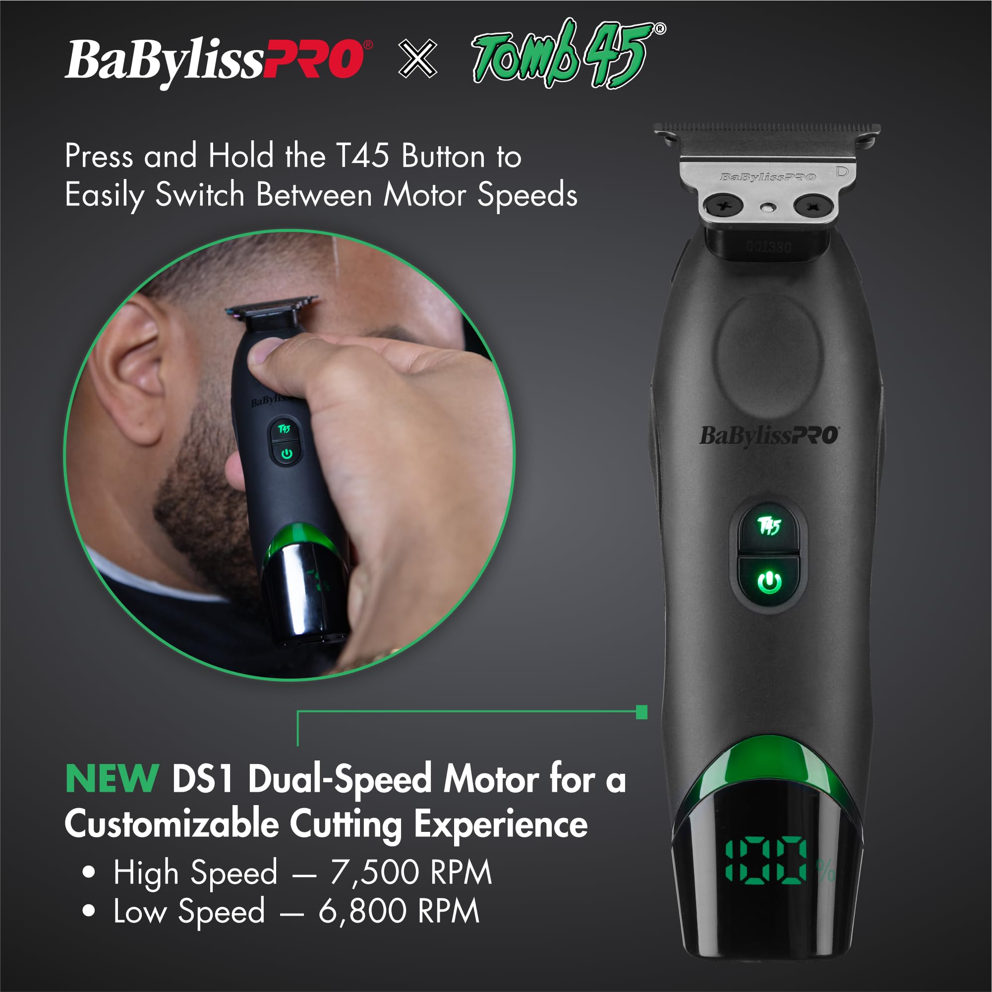 BaBylissPRO dual battery and USB-C port demonstrating long runtime and fast charging