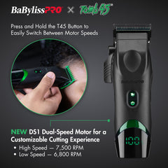 BaBylissPRO MIM blade close-up showing cooler-running, low-friction cutting