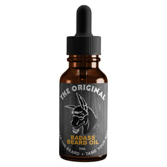 Badass Beard Care front bottle shot showing label and premium packaging benefit