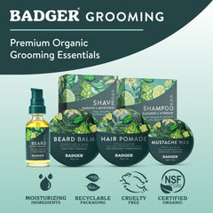 Badger before and after styling result demonstrating control and neatness