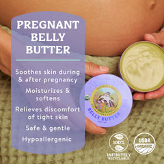 Badger belly butter open tin texture highlighting creamy spreadability benefit