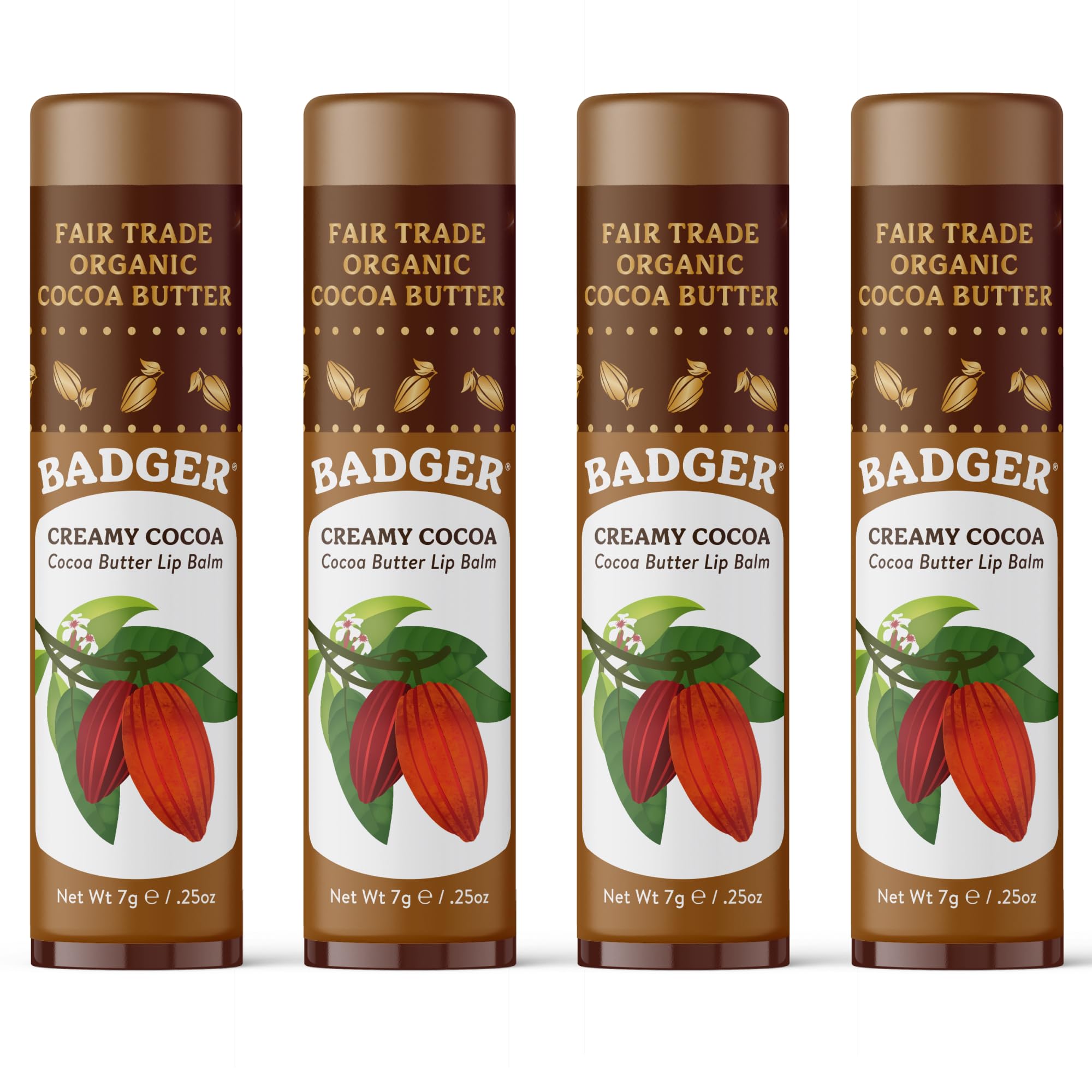 Badger front packaging four-pack showing size and organic benefits