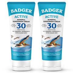 Badger front packaging SPF 30 travel pack shows brand and compact benefit