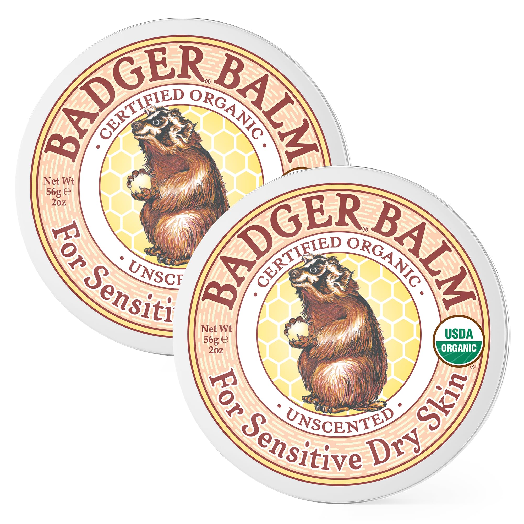 Badger front tin showing label and compact size for easy carrying