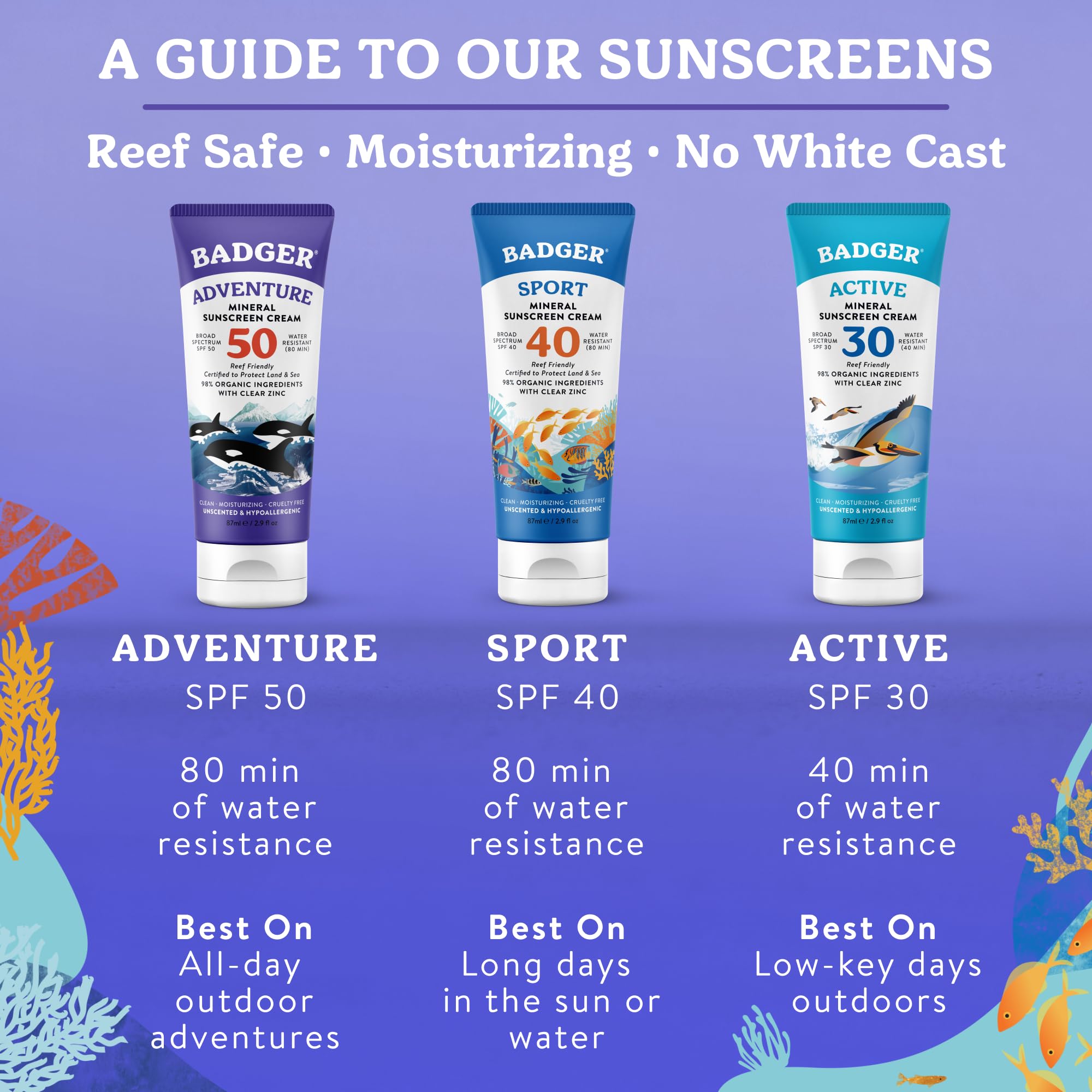 Badger reef-safe certification badge proving eco-friendly, coral-safe formula