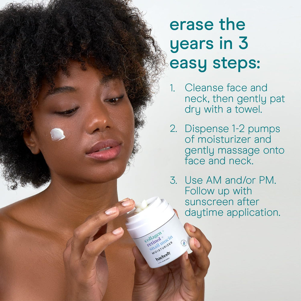 Baebody used in daytime routine paired with sunscreen for protection