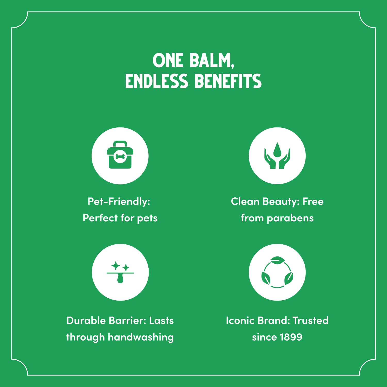 Small Bag Balm tin in a hand to compare pocket-friendly 8oz scale